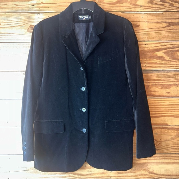 Polo jeans vintage black women’s velvet blazer - Picture 1 of 1